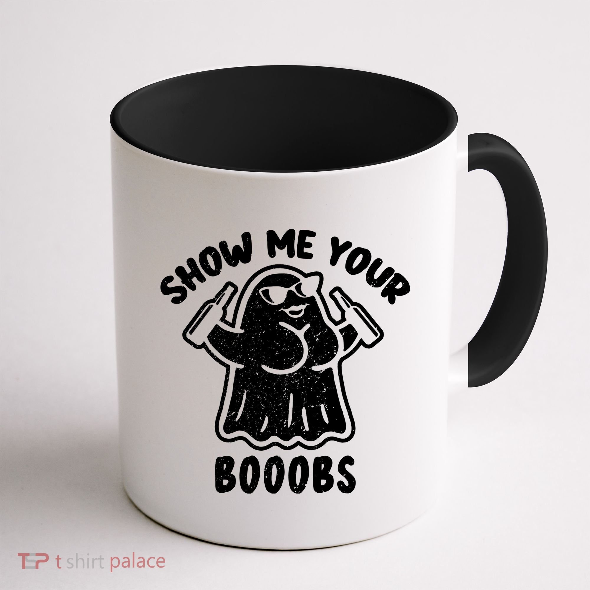 Show Me Your Booobs Funny Dumb Ghost Coffee Mug