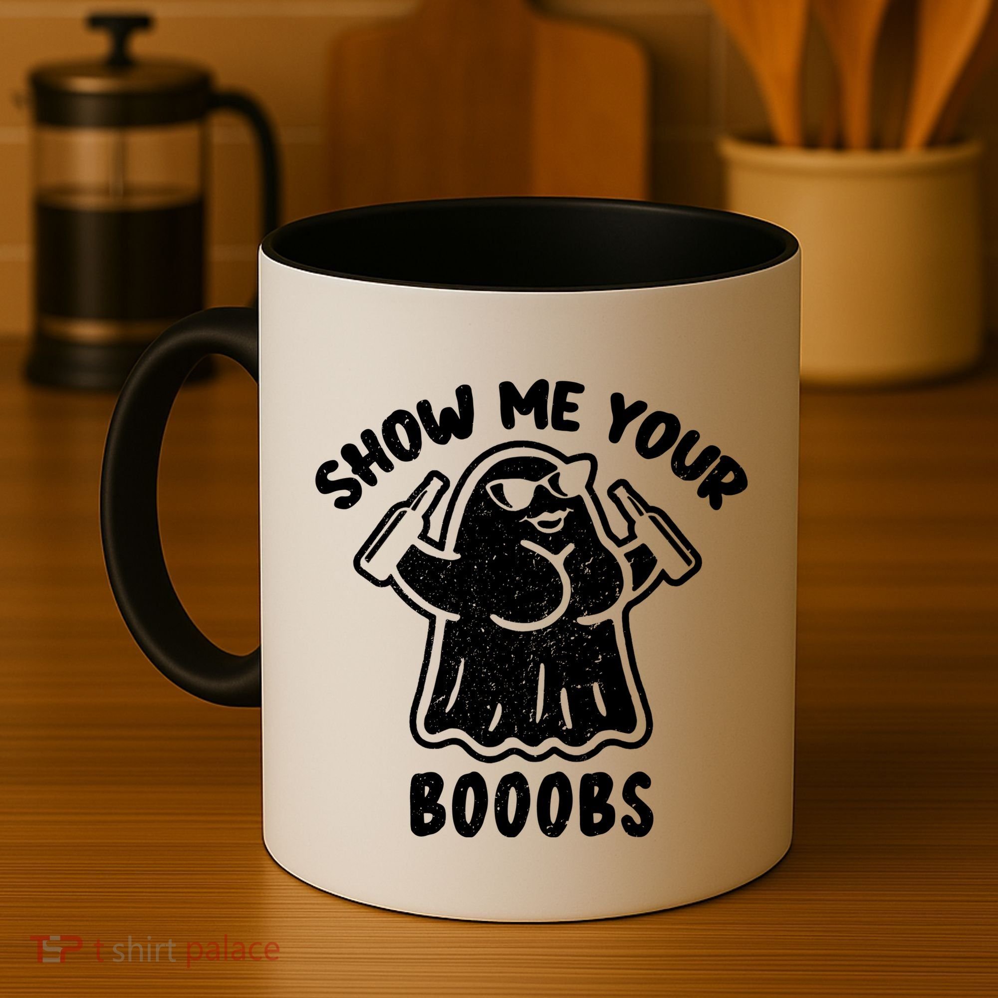 Show Me Your Booobs Funny Dumb Ghost Coffee Mug