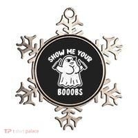 Show Me Your Booobs Funny Dumb Ghost Ornament thumb 0