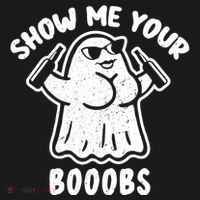 Show Me Your Booobs Funny Dumb Ghost Ornament thumb 1