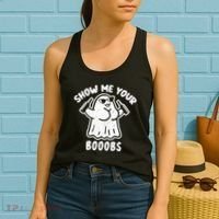 Show Me Your Booobs Funny Dumb Ghost Women's Tank Top thumb 2