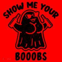Show Me Your Booobs Funny Dumb Ghost Santa Hat thumb 1