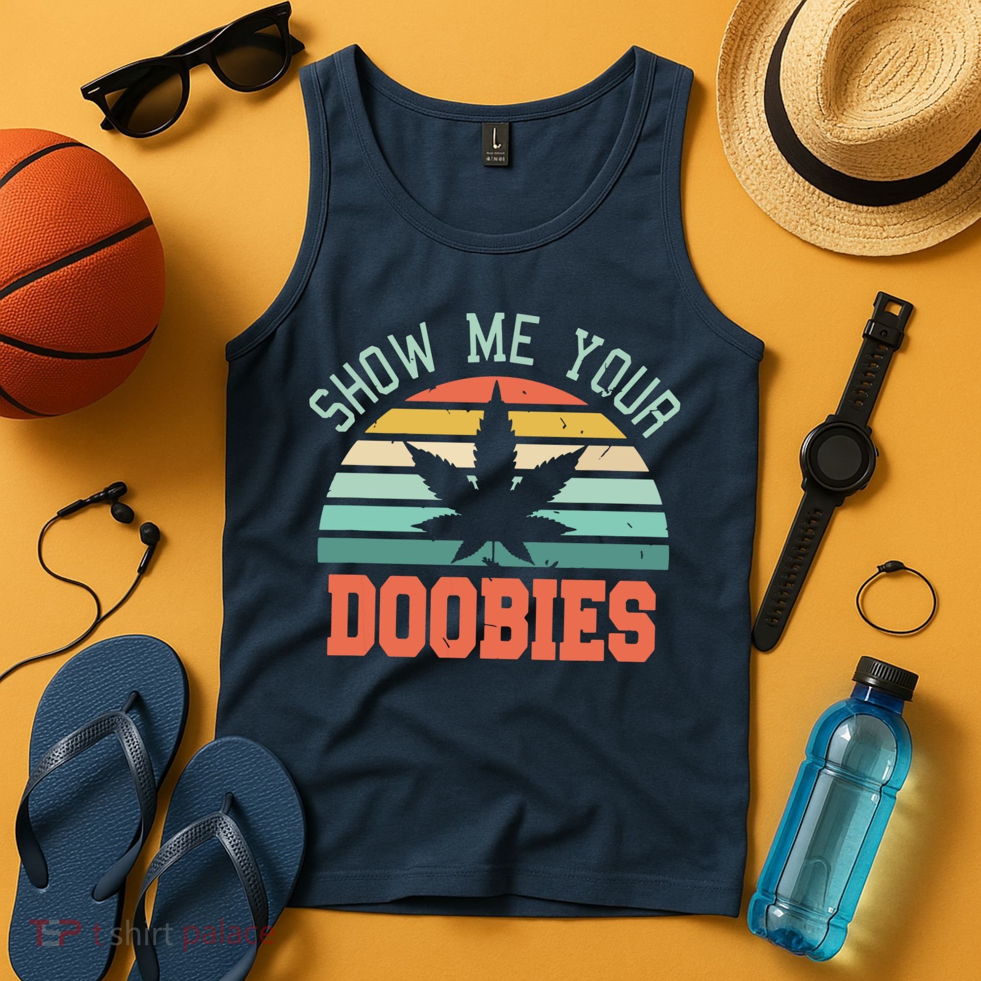 Show Me Your Doobies Weed Gift | Funny Marijuana Bud Stoner Tank Top