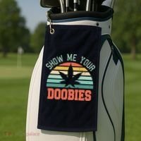 Show Me Your Doobies Weed Gift | Funny Marijuana Bud Stoner Golf Towel thumb 2