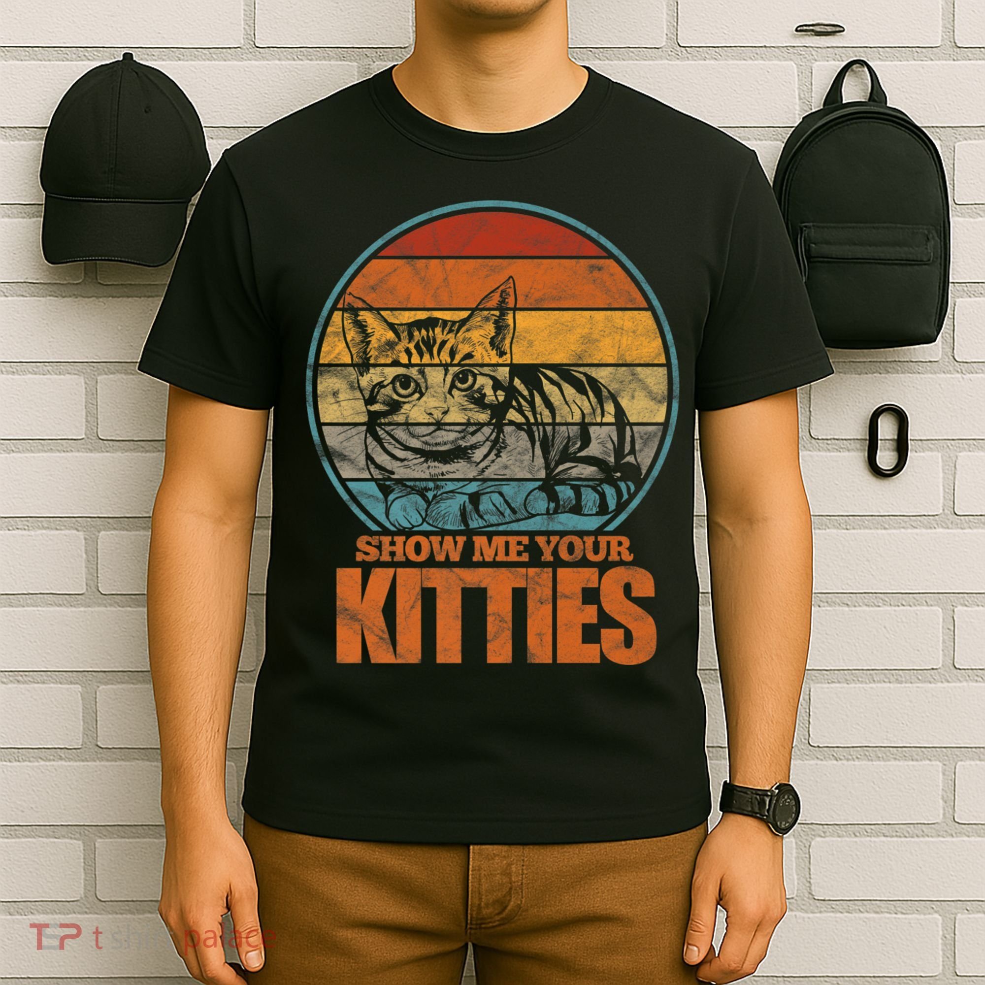 Show Me Your Kitties Funny Cat Lover Premium T-Shirt