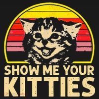 Show Me Your Kitties Cat Lover Retro Vintage Sunset T-Shirt thumb 7