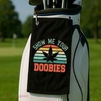 Show Me Your Doobies Weed Gift Funny Marijuana Bud Stoner Golf Towel thumb 2