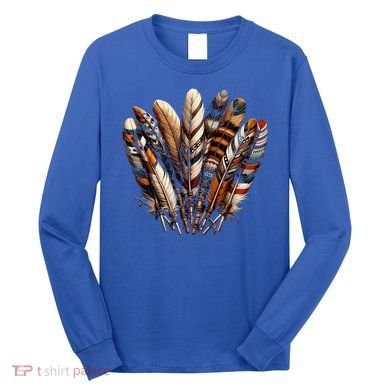 Southwest Native American Indian Feather Long Sleeve Shirt
