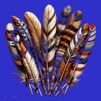 Southwest Native American Indian Feather Kids Long Sleeve Shirt thumb 2