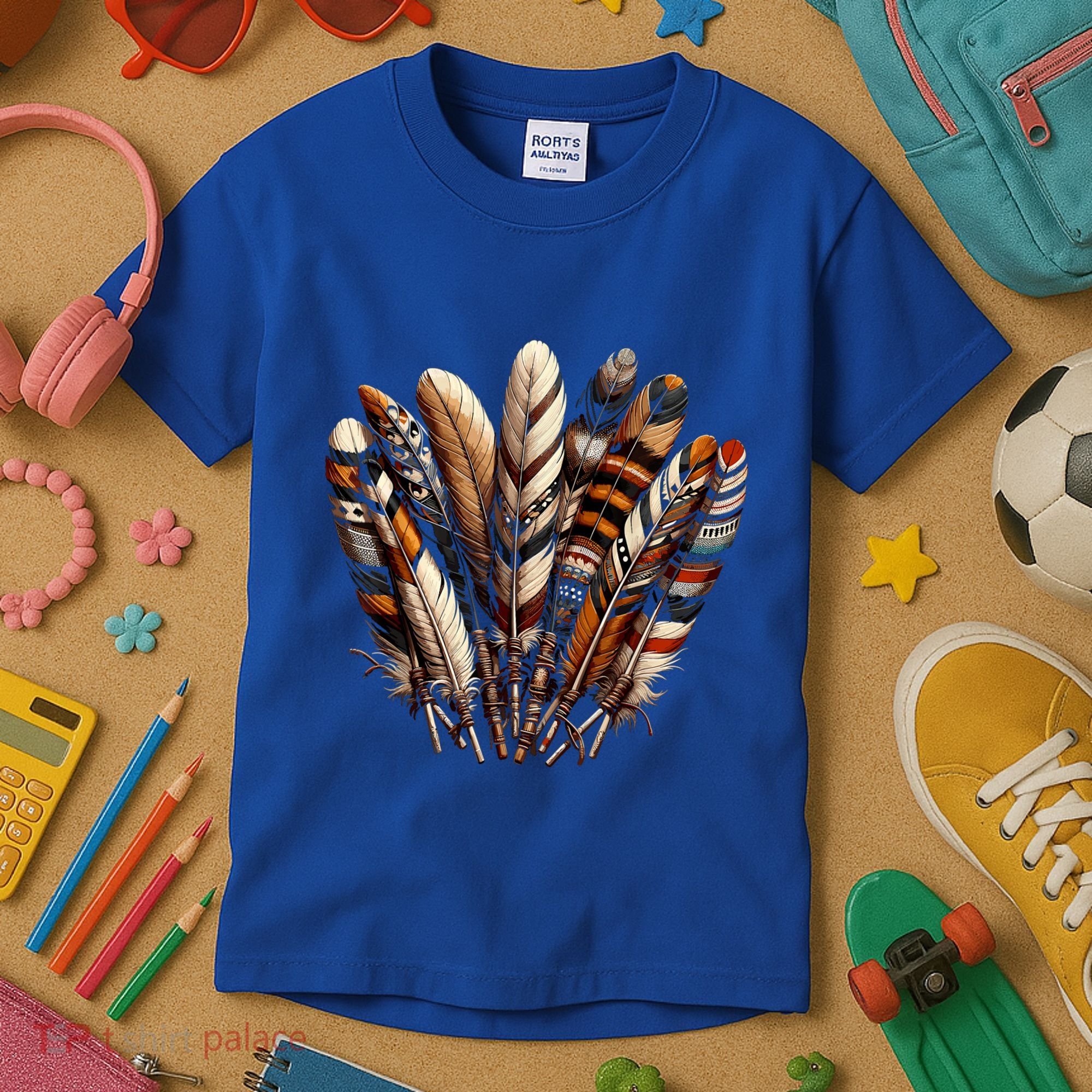 Southwest Native American Indian Feather Kids T-Shirt