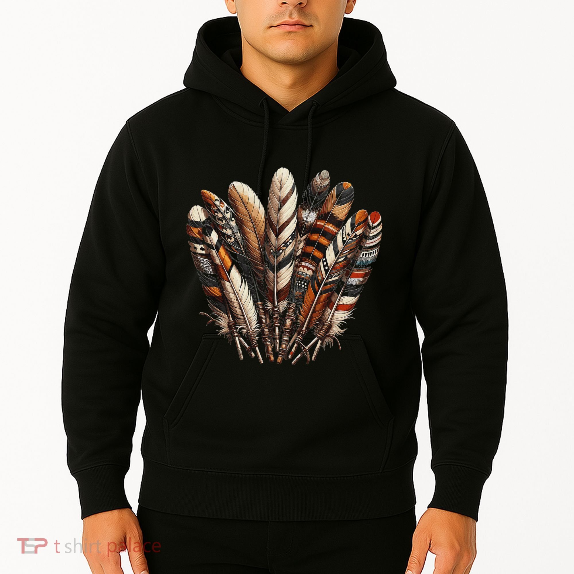 Southwest Native American Indian Feather Hoodie