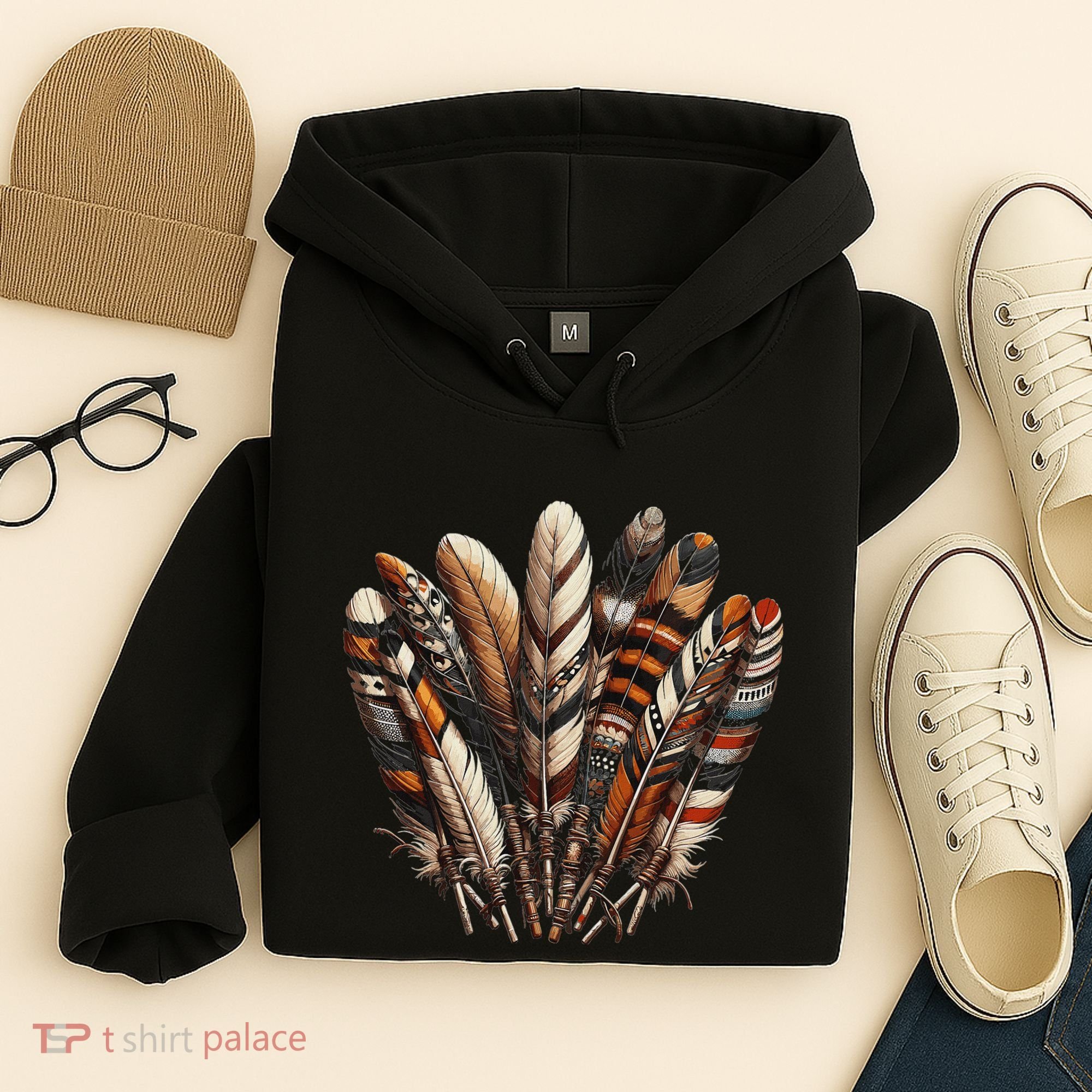 Southwest Native American Indian Feather Hoodie