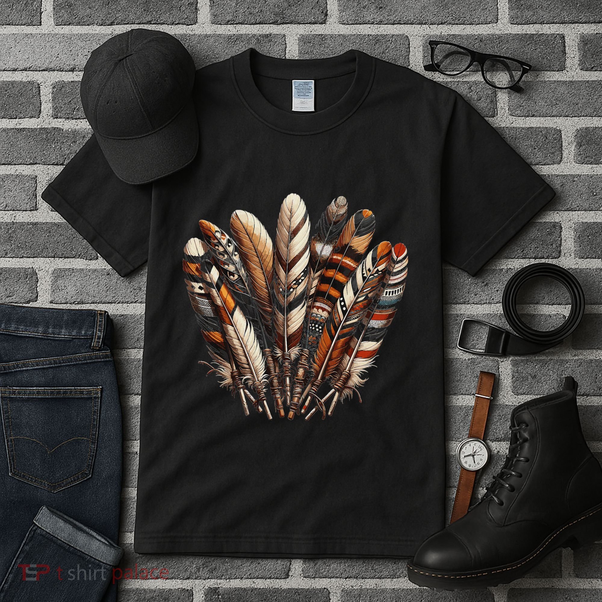 Southwest Native American Indian Feather Tall T-Shirt