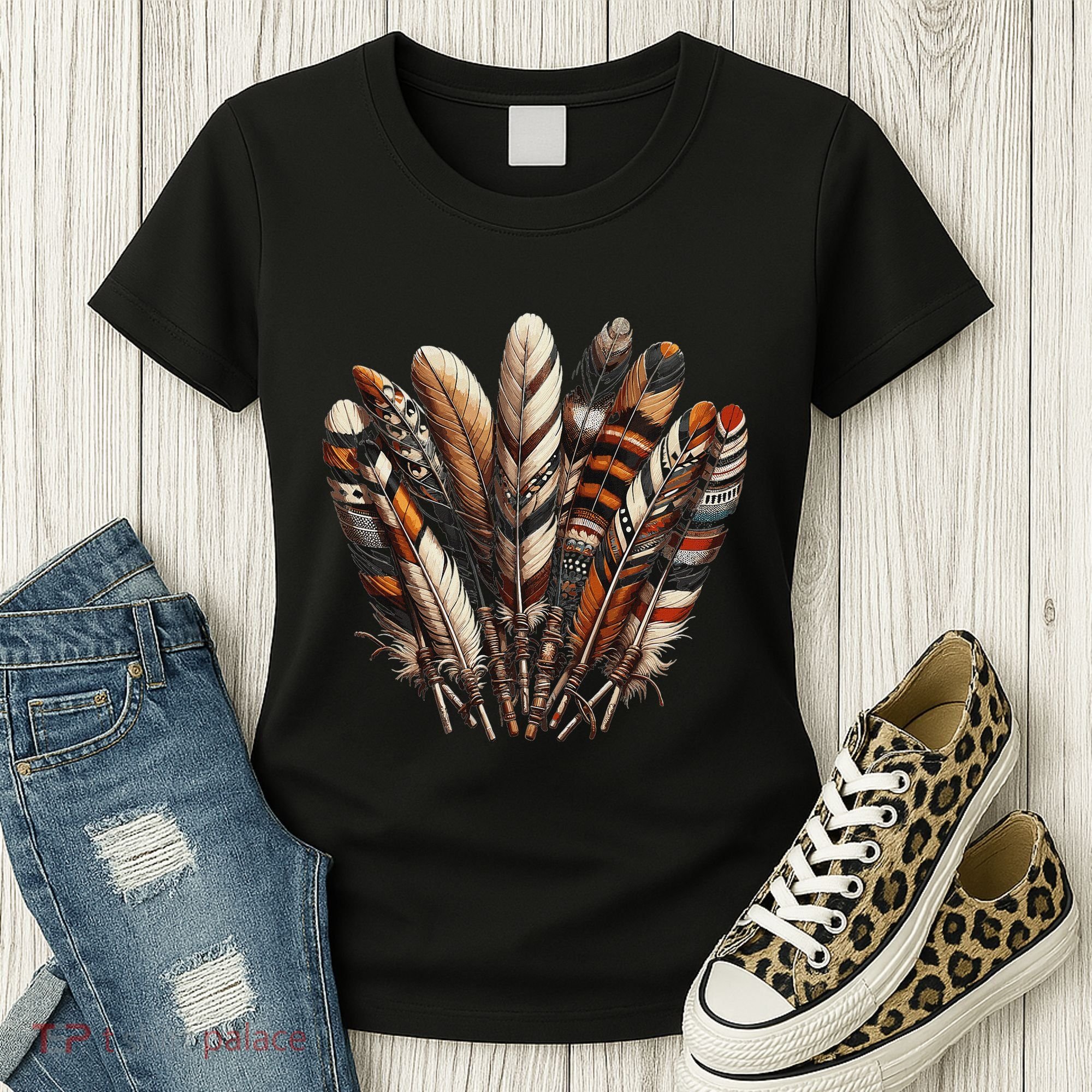 Southwest Native American Indian Feather Women's T-Shirt
