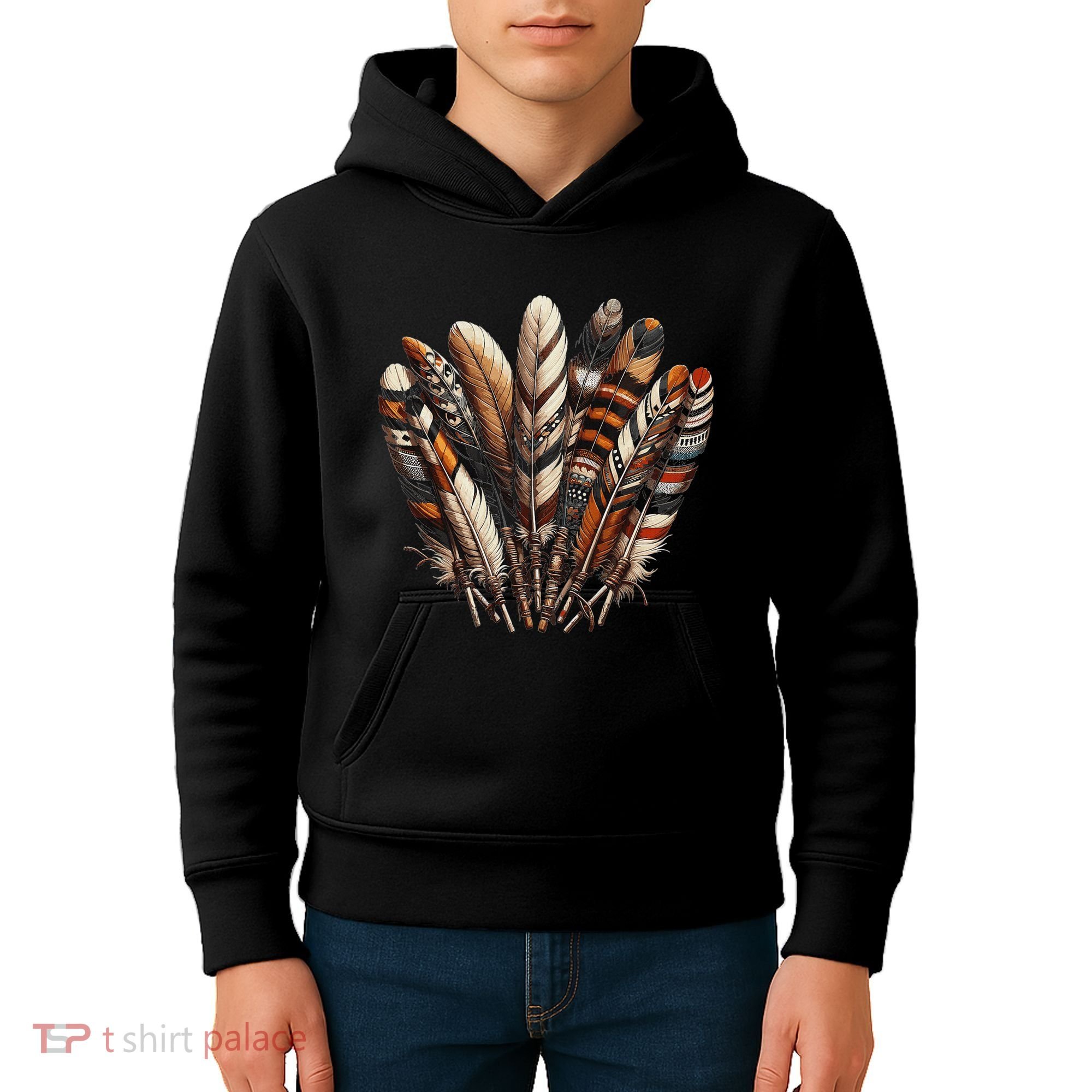 Southwest Native American Indian Feather Kids Hoodie