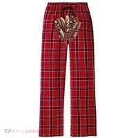 Southwest Native American Indian Feather Women's Flannel Plaid Pajama Pants thumb 0