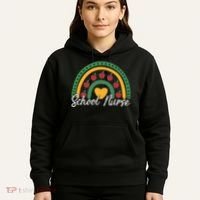 School Nurse Apple Rainbow Heart Hoodie thumb 5