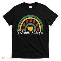 School Nurse Apple Rainbow Heart T-Shirt thumb 0