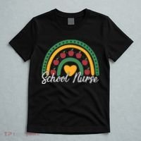 School Nurse Apple Rainbow Heart T-Shirt thumb 5