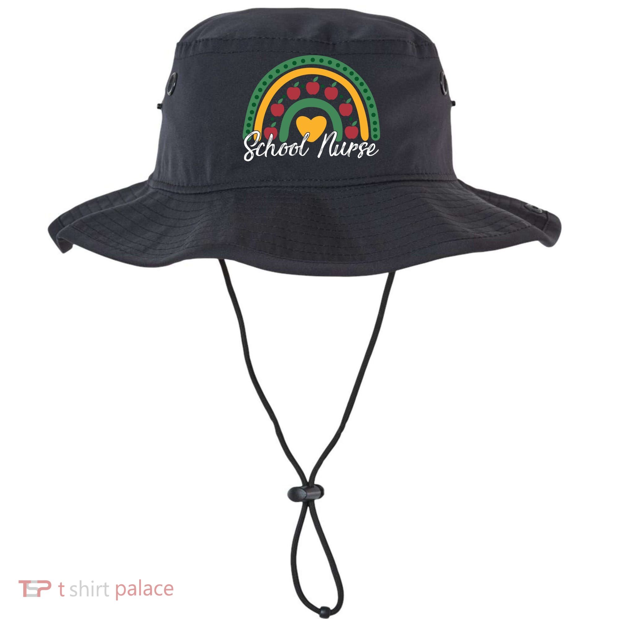 School Nurse Apple Rainbow Heart Bucket Hat