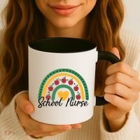 School Nurse Apple Rainbow Heart Coffee Mug thumb 3