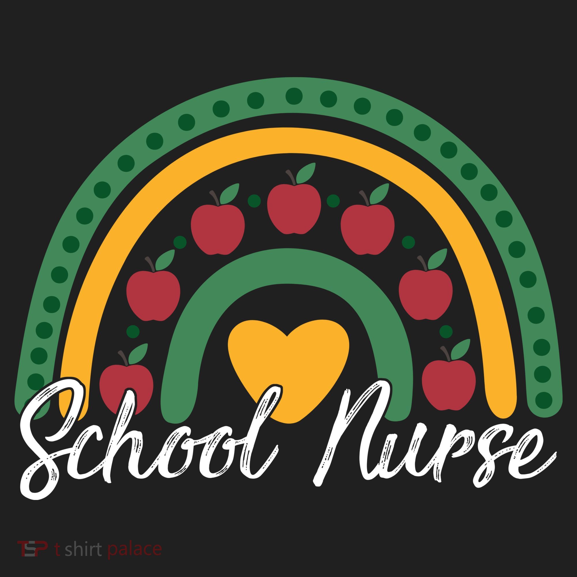 School Nurse Apple Rainbow Heart Beanie