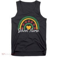 School Nurse Apple Rainbow Heart Tank Top thumb 0