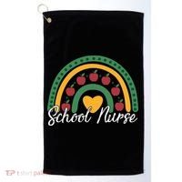 School Nurse Apple Rainbow Heart Golf Towel thumb 0