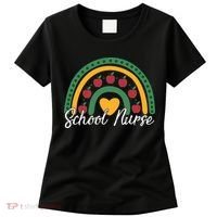 School Nurse Apple Rainbow Heart Women's T-Shirt thumb 0
