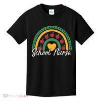 School Nurse Apple Rainbow Heart Kids T-Shirt thumb 0