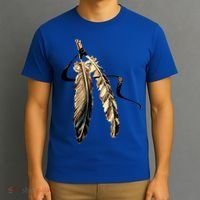Southwest Native American Indian Tribal Art Colorful Feather Cool Gift T-Shirt thumb 3