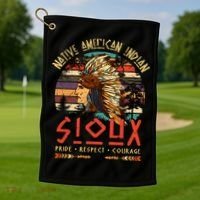 Sioux Native American Indian Pride Indigenous Tribe Cool Gift Golf Towel thumb 1