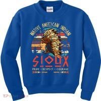 Sioux Native American Indian Pride Indigenous Tribe Cool Gift Kids Sweatshirt thumb 0