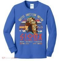 Sioux Native American Indian Pride Indigenous Tribe Cool Gift Kids Long Sleeve Shirt thumb 0