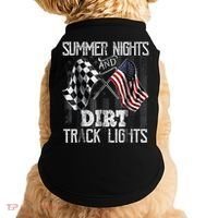 Summer Nights And Dirt Track Lights Sprint Car Racing Doggie Tank thumb 0