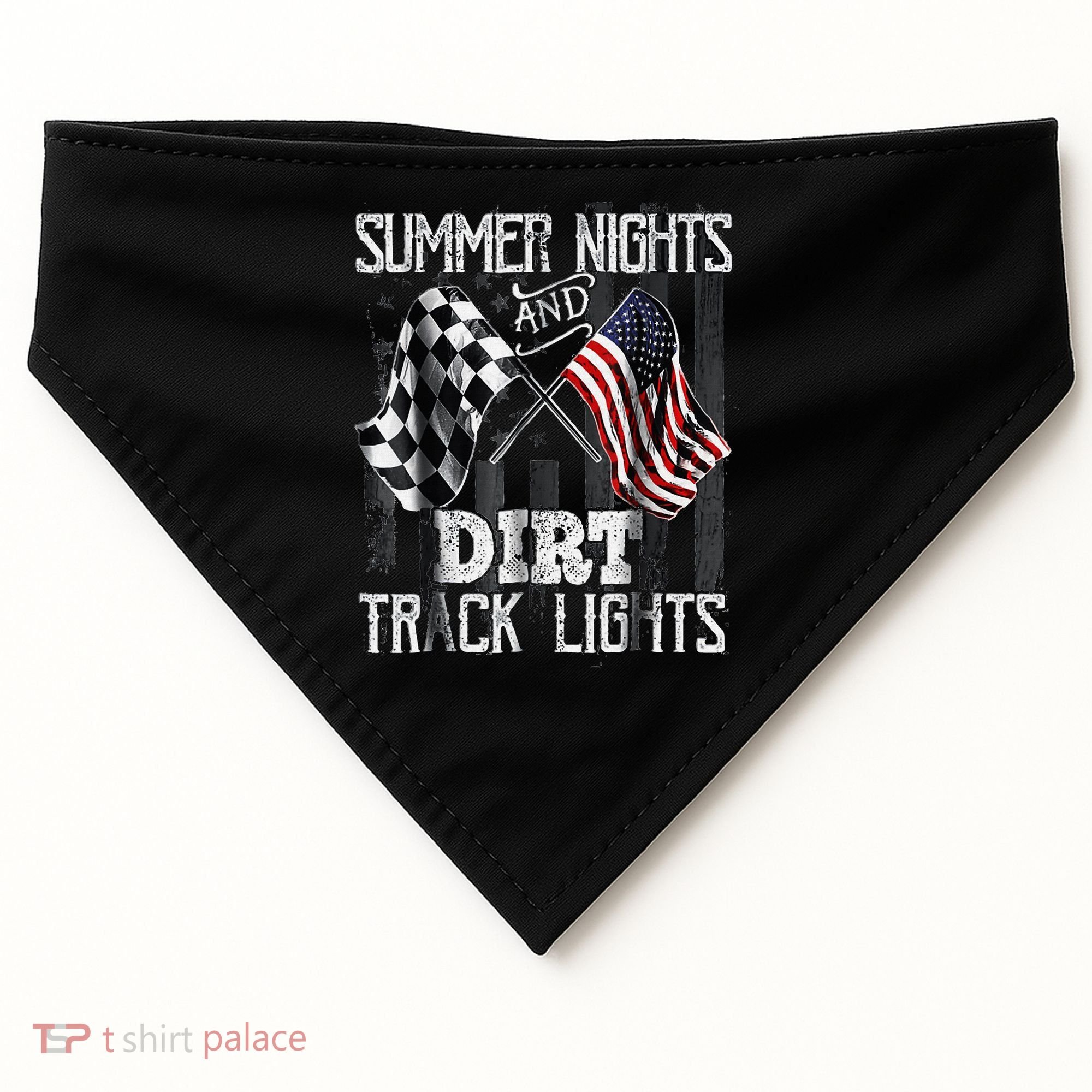 Summer Nights And Dirt Track Lights Sprint Car Racing USA-Made Doggie Bandana