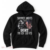 Summer Nights And Dirt Track Lights Sprint Car Racing Hoodie thumb 0