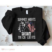 Summer Nights And Dirt Track Lights Sprint Car Racing Sweatshirt thumb 2