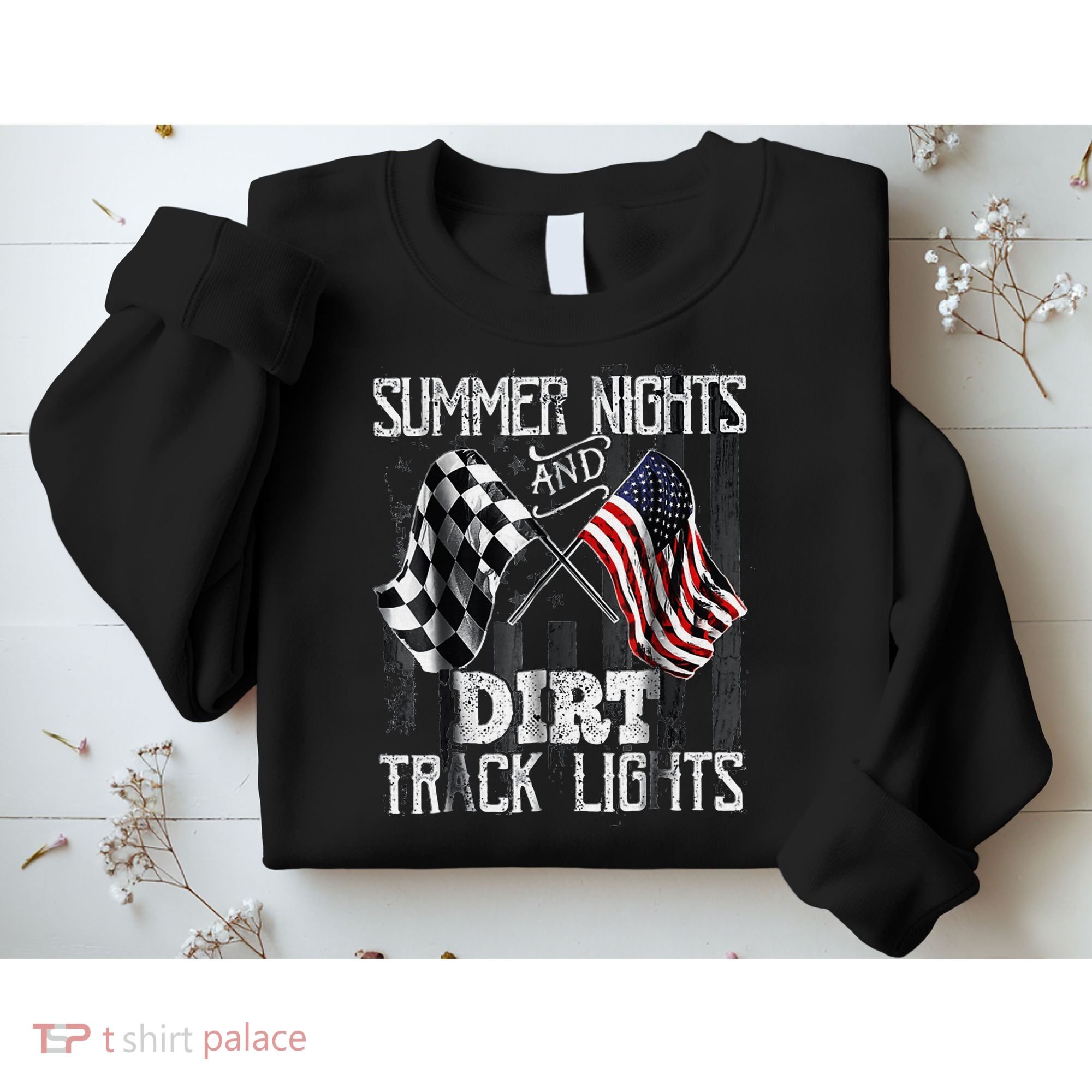 Summer Nights And Dirt Track Lights Sprint Car Racing Sweatshirt