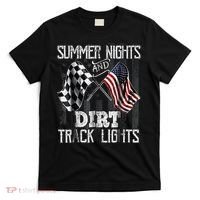 Summer Nights And Dirt Track Lights Sprint Car Racing T-Shirt thumb 0