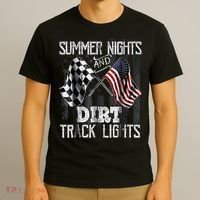 Summer Nights And Dirt Track Lights Sprint Car Racing T-Shirt thumb 3