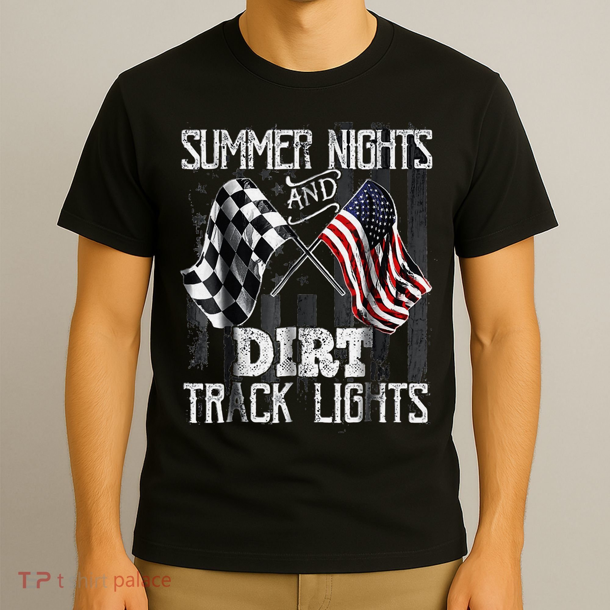 Summer Nights And Dirt Track Lights Sprint Car Racing T-Shirt