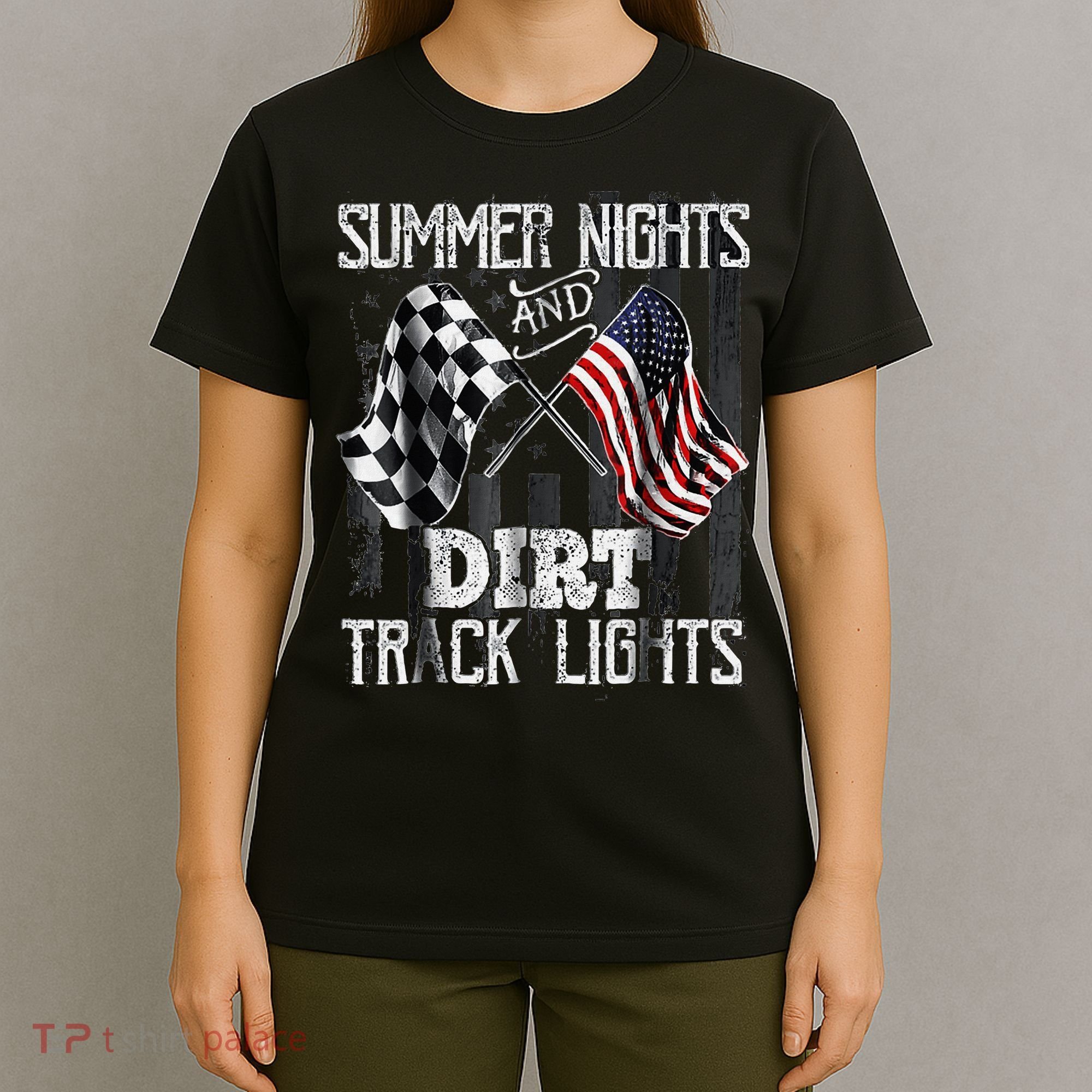 Summer Nights And Dirt Track Lights Sprint Car Racing T-Shirt
