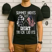 Summer Nights And Dirt Track Lights Sprint Car Racing T-Shirt thumb 6