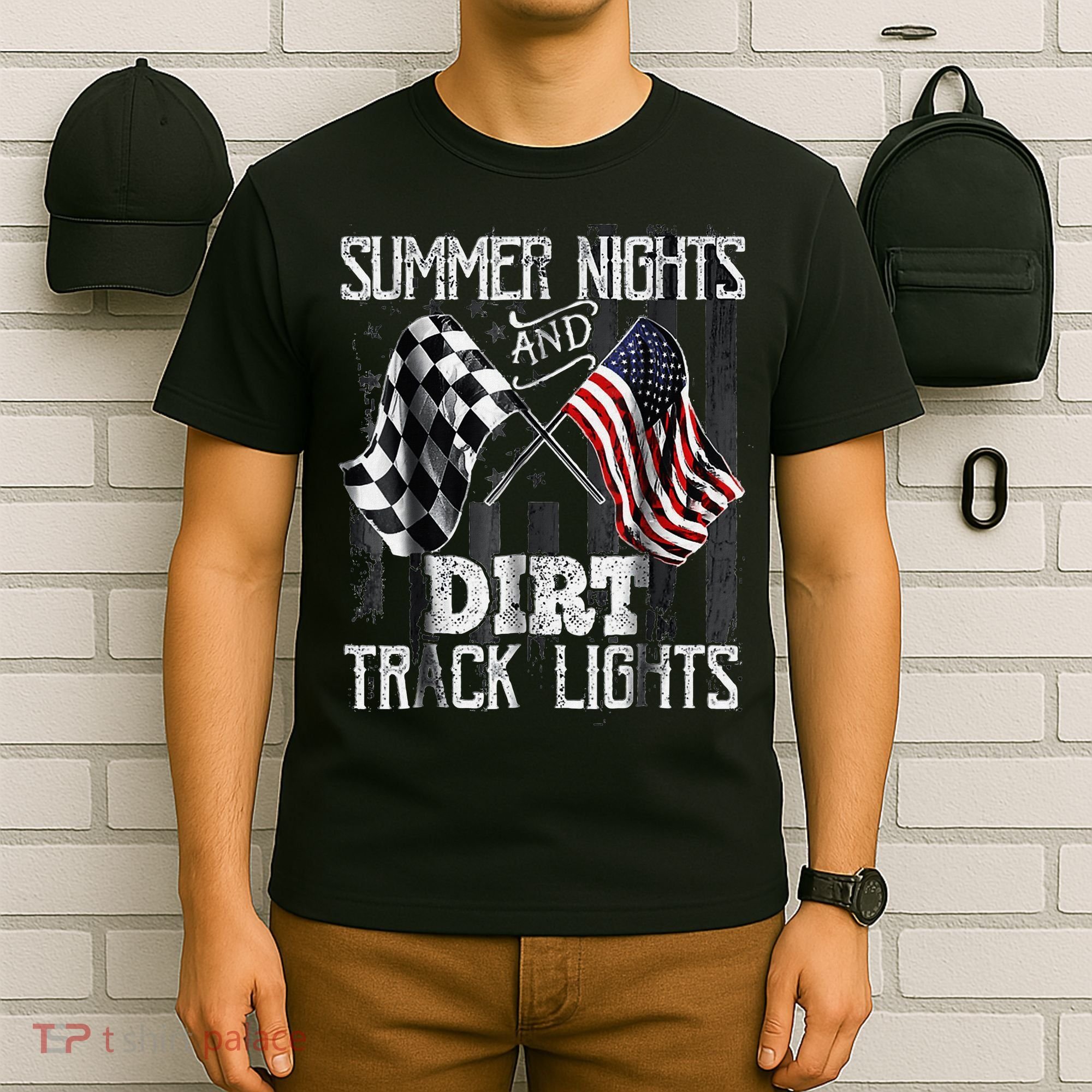Summer Nights And Dirt Track Lights Sprint Car Racing T-Shirt