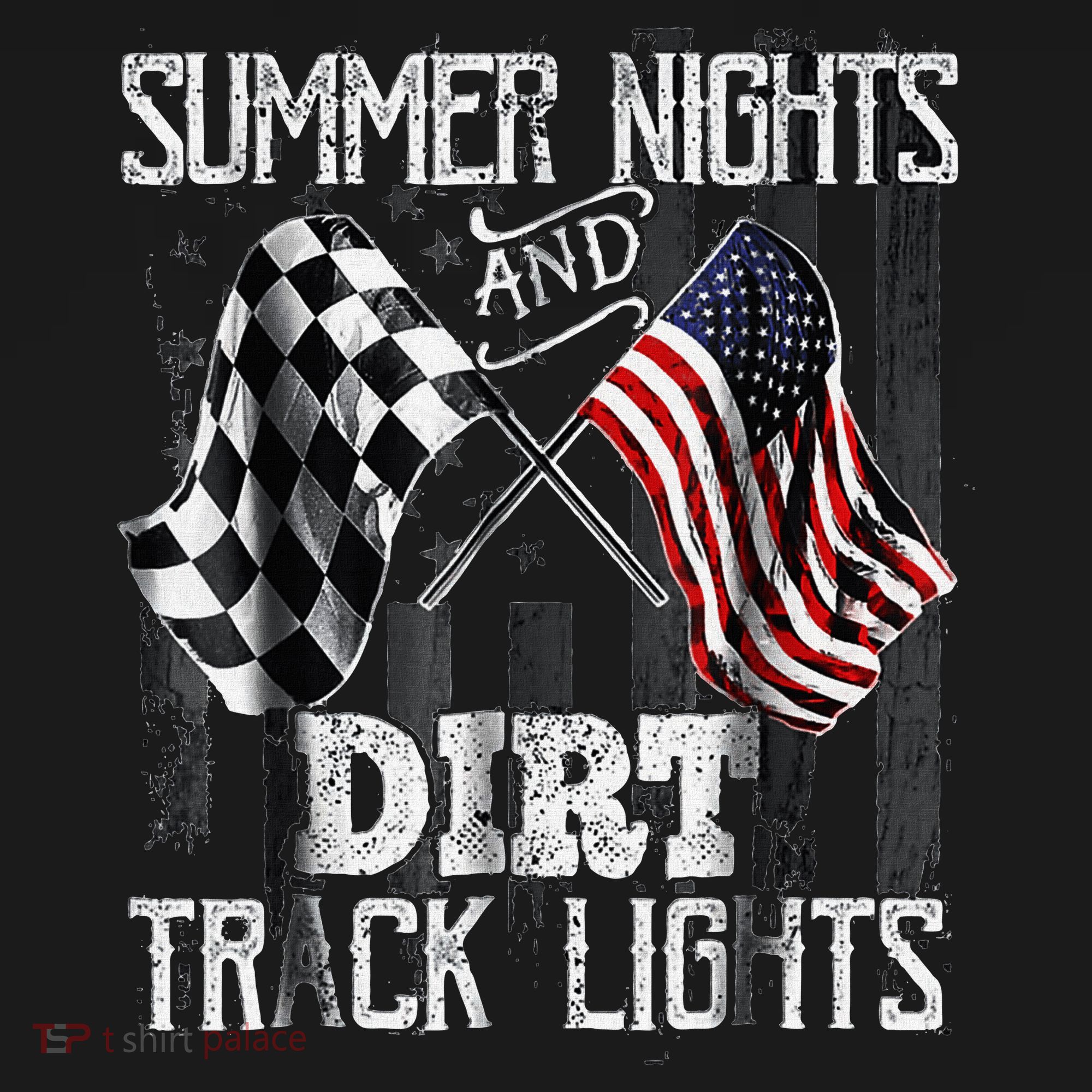 Summer Nights And Dirt Track Lights Sprint Car Racing T-Shirt