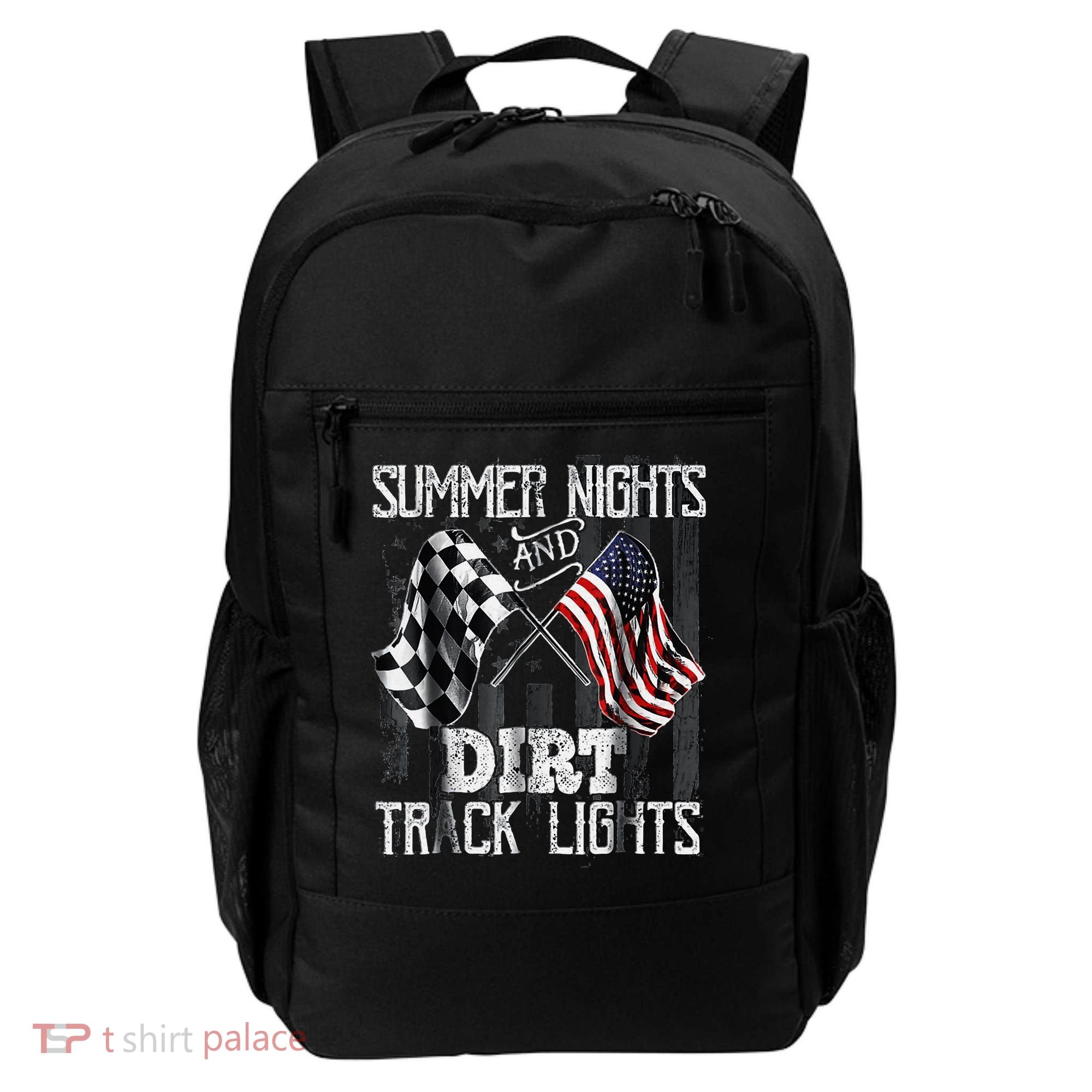 Summer Nights And Dirt Track Lights Sprint Car Racing Backpack