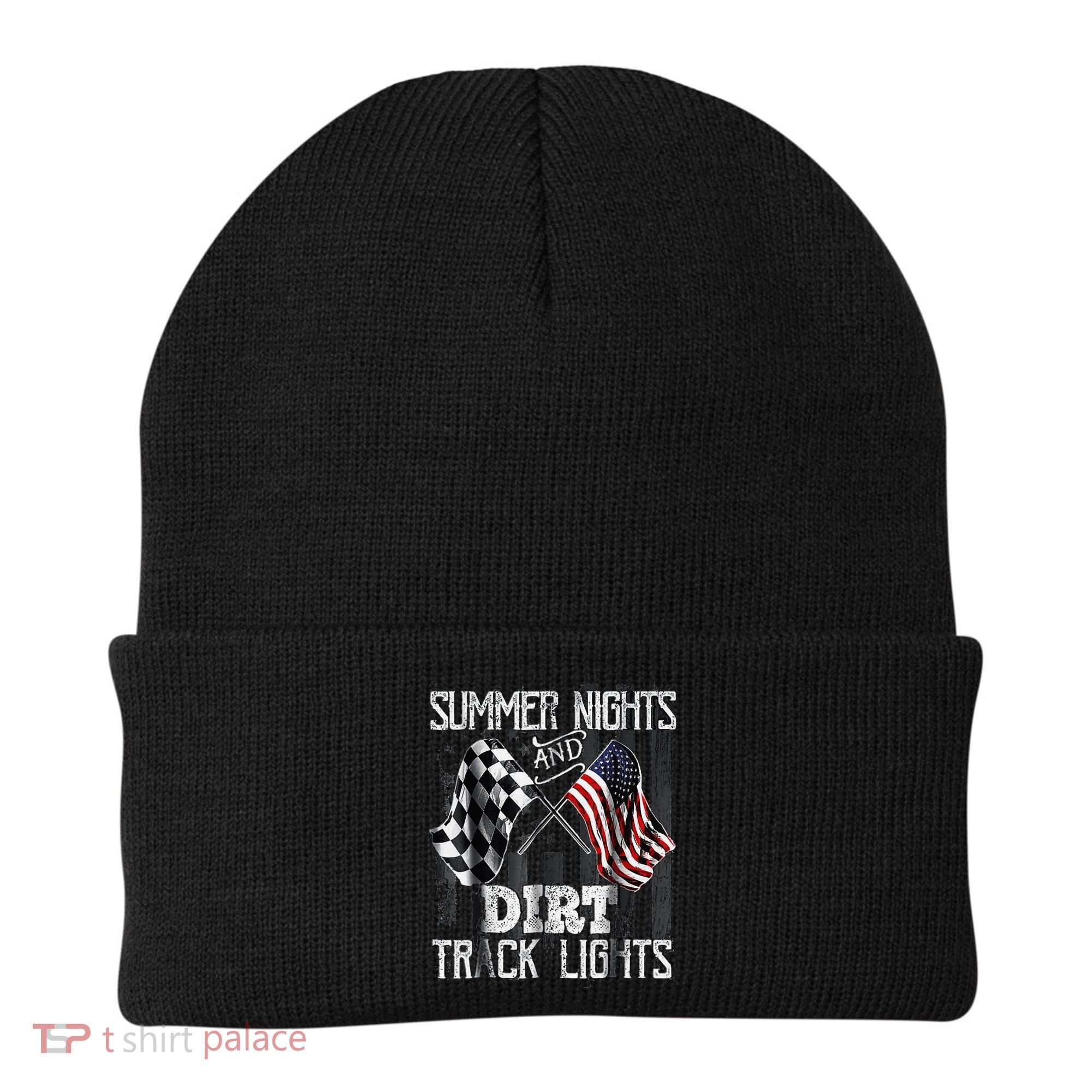 Summer Nights And Dirt Track Lights Sprint Car Racing Beanie