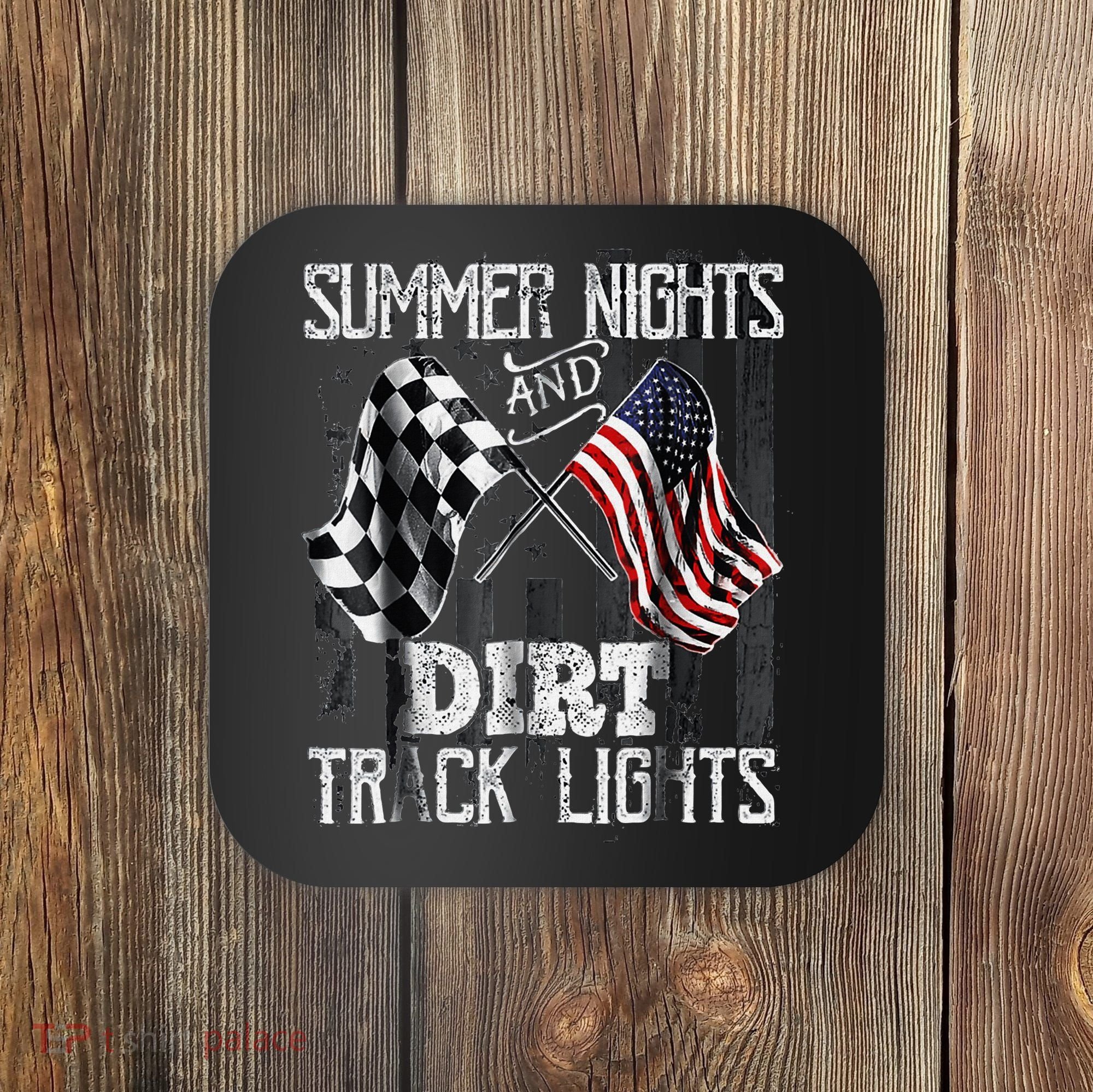 Summer Nights And Dirt Track Lights Sprint Car Racing Coaster