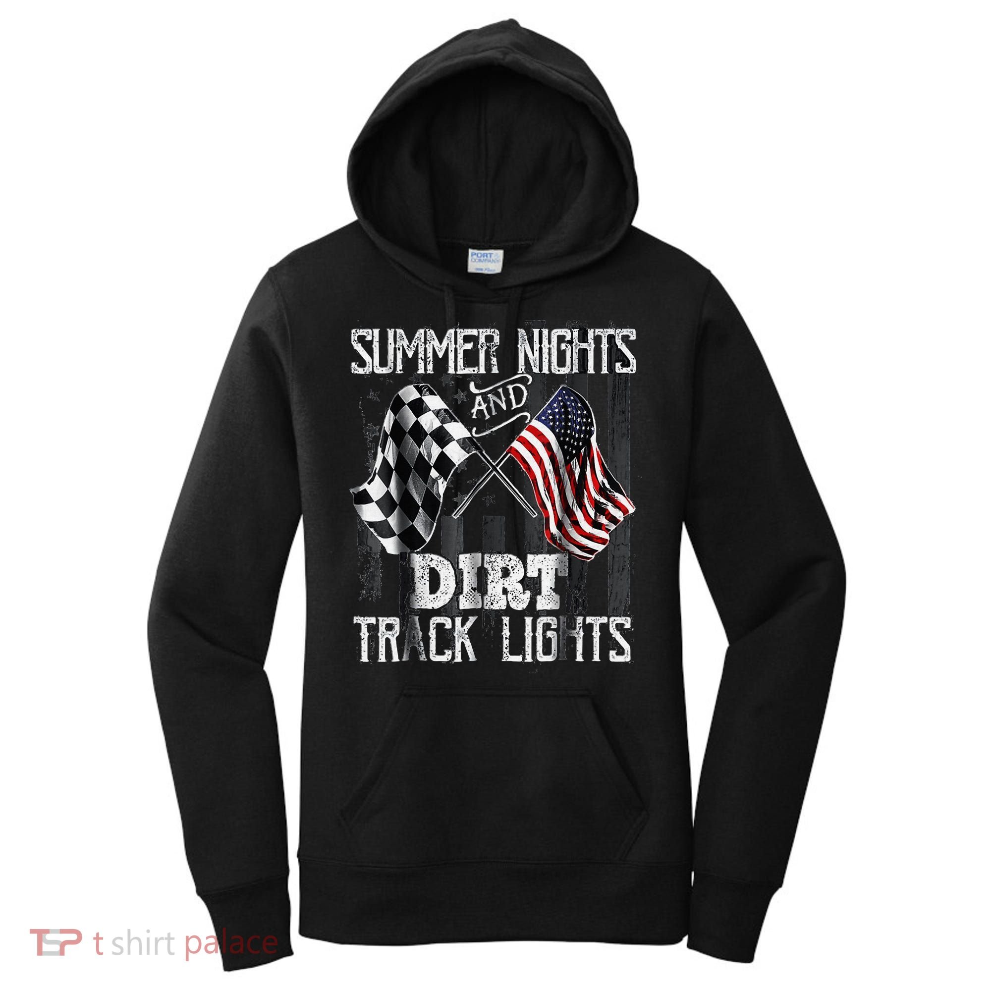 Summer Nights And Dirt Track Lights Sprint Car Racing Women's Hoodie